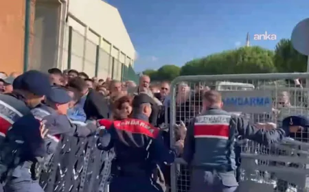 Duruşma öncesi gerilim: İmamoğlu’nun çevresinde kalabalık ve jandarma çatıştı